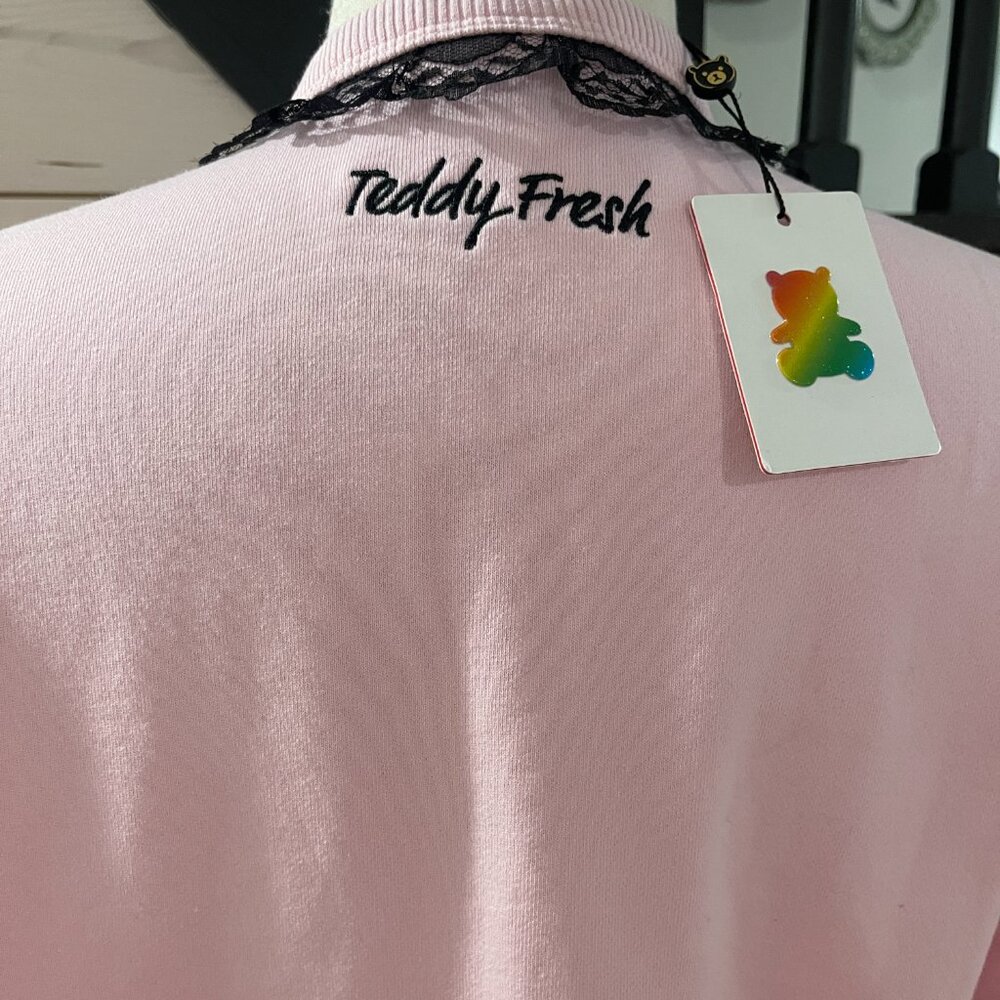 Teddy Fresh Lace Applique Bear Sweatshirt NWT Size Medium - Picture 3 of 11